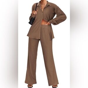 ICONE PAR SIMONS Set size medium  Wide Leg Pants & Shirt Set